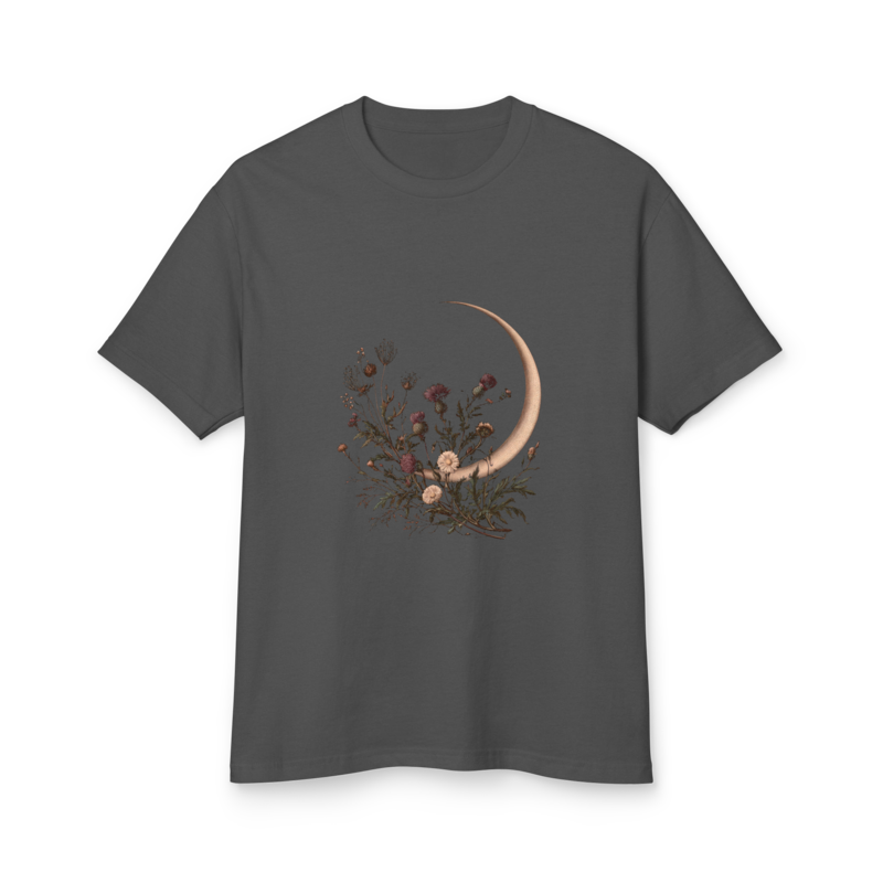 Moon and Wildflowers Unisex Garment-Dyed Heavyweight Tee