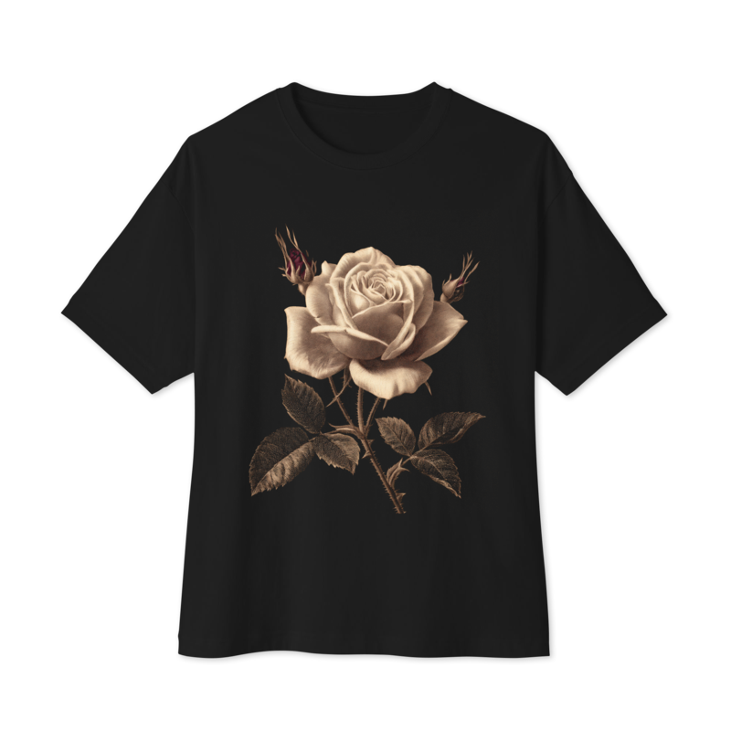 Thorned Rose Unisex Oversized Boxy Tee