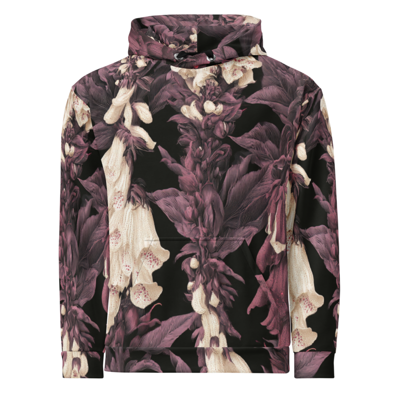 Night Foxglove Floral Hoodie