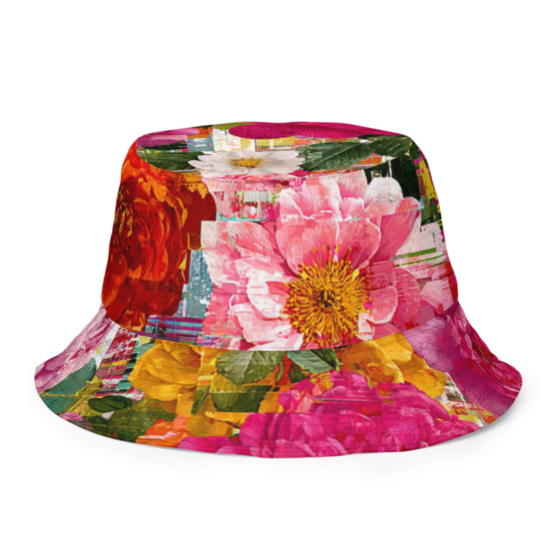 Glitch Rose Full Bleed II All-Over Print Reversible Bucket Hat