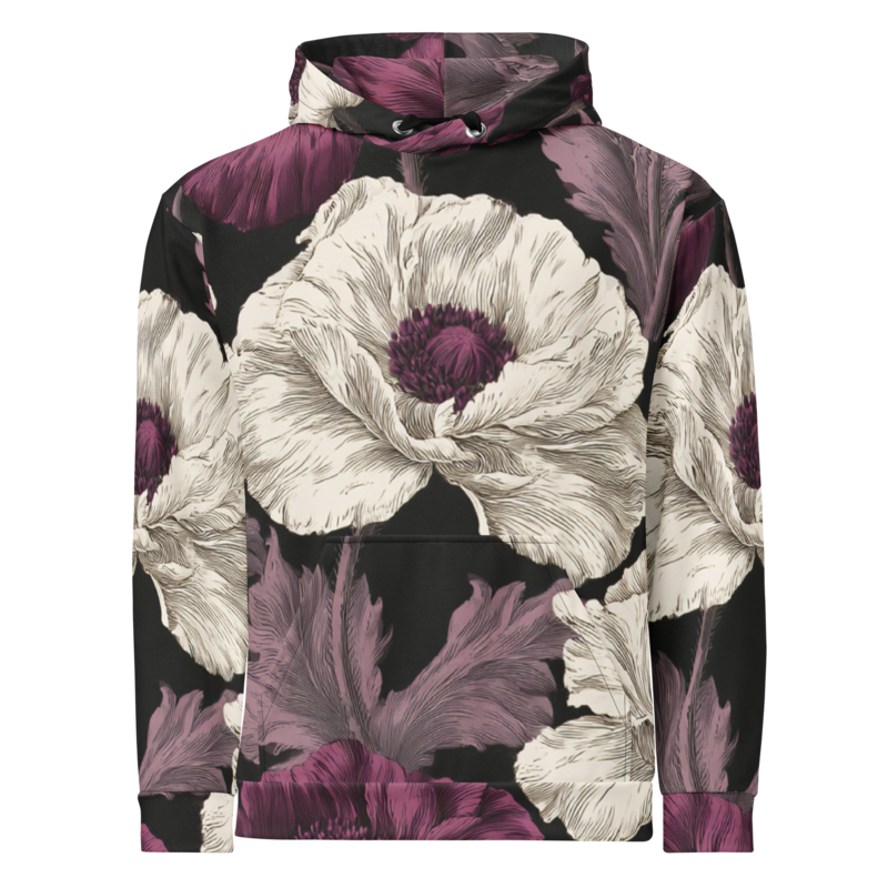 Night Poppy Floral Hoodie