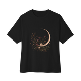 Moon and Wildflowers Unisex Oversized Boxy Tee