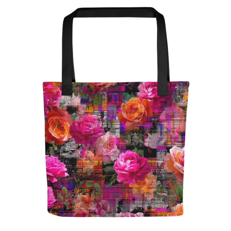 Glitch Rose Full Bleed Tote Bag