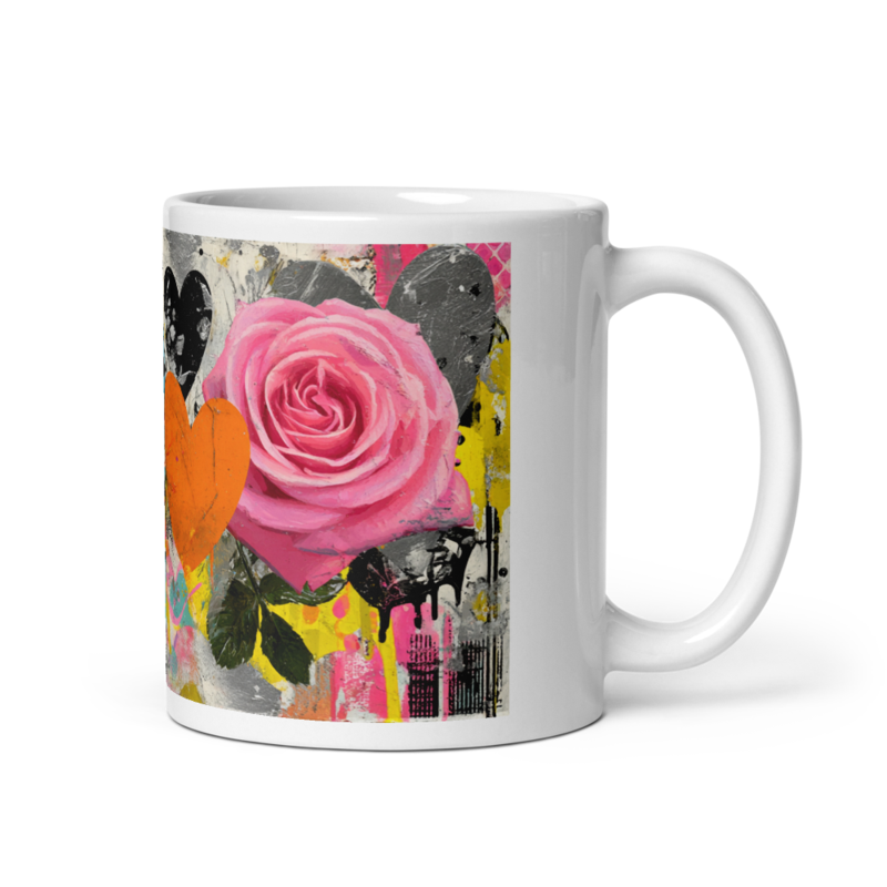 Electric Bloom Riot White Glossy Mug
