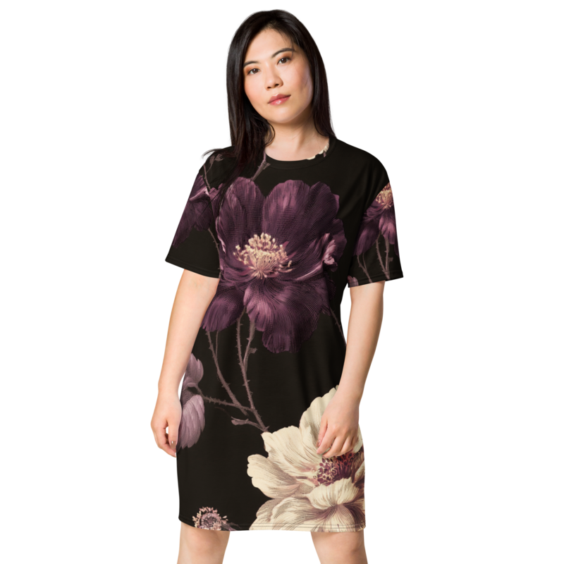 Night Bloom Floral T-Shirt Dress