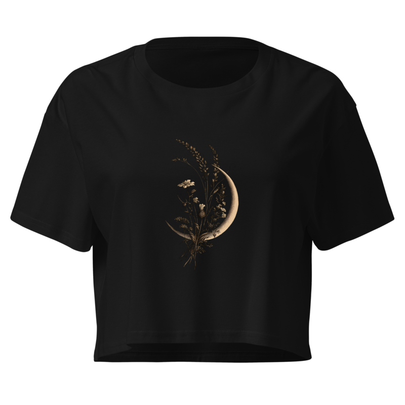 Moon and Wildflowers Women's Crop Tee