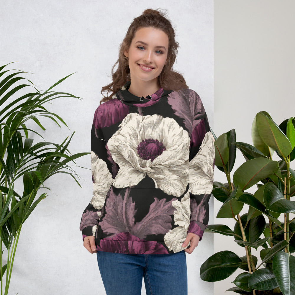 Night Poppy Floral Hoodie