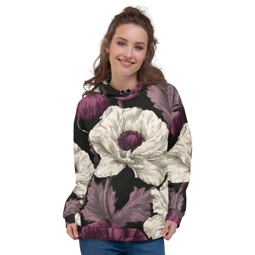 Night Poppy Floral Hoodie