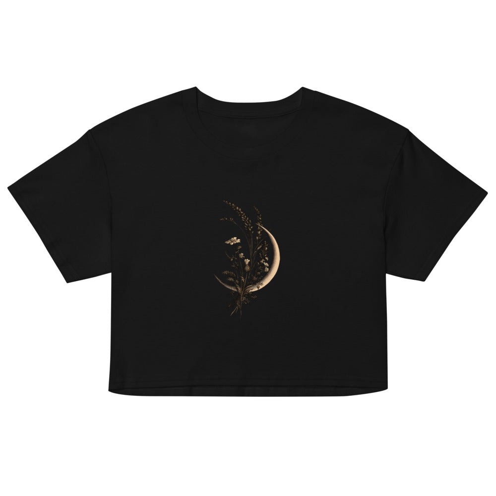 Moon and Wildflowers Women's Crop Tee