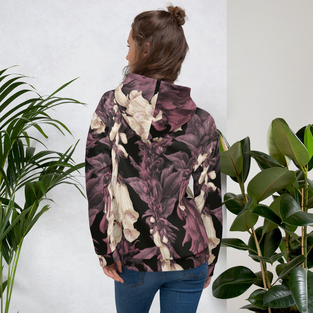 Night Foxglove Floral Hoodie