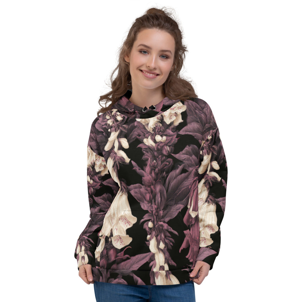 Night Foxglove Floral Hoodie