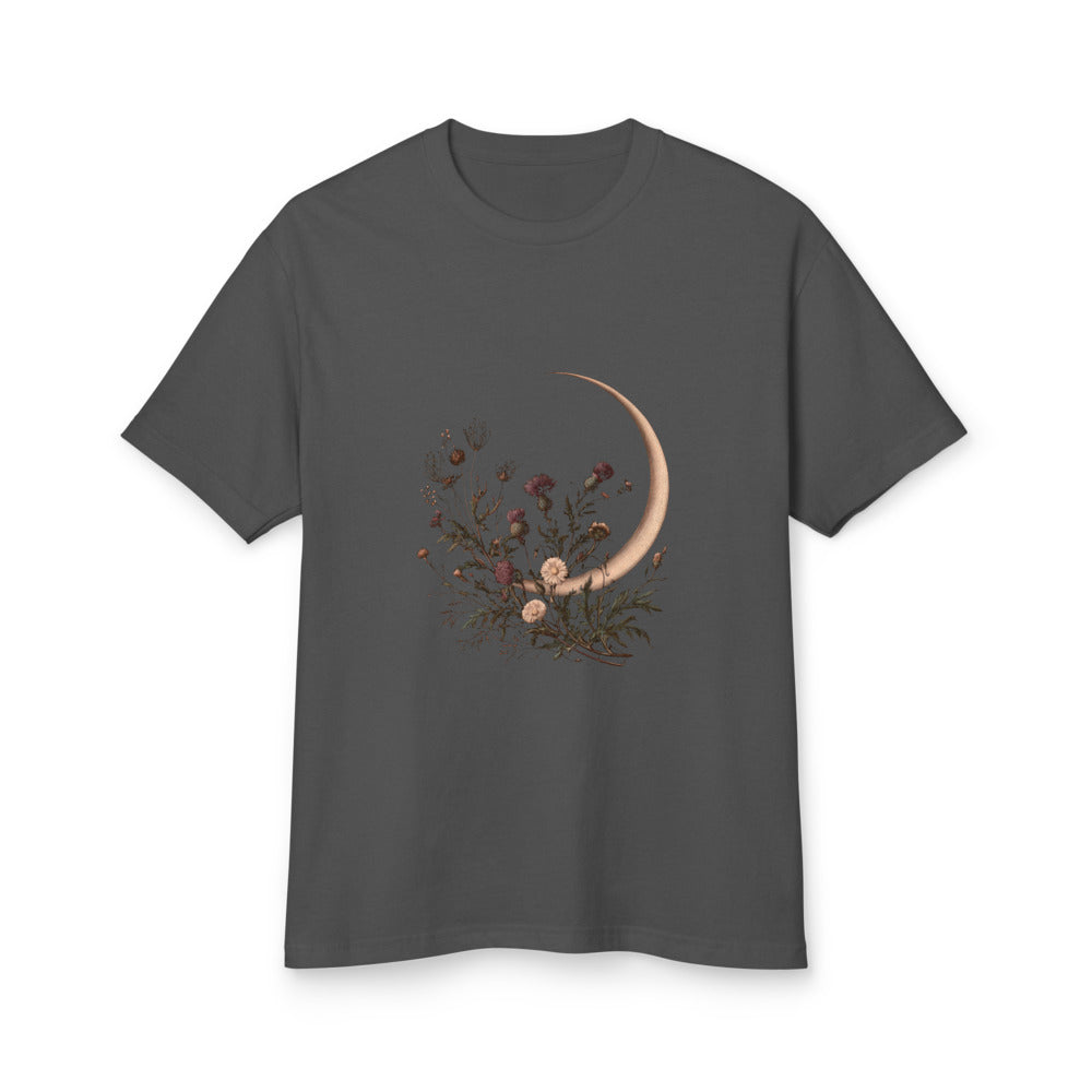 Moon and Wildflowers Unisex Garment-Dyed Heavyweight Tee