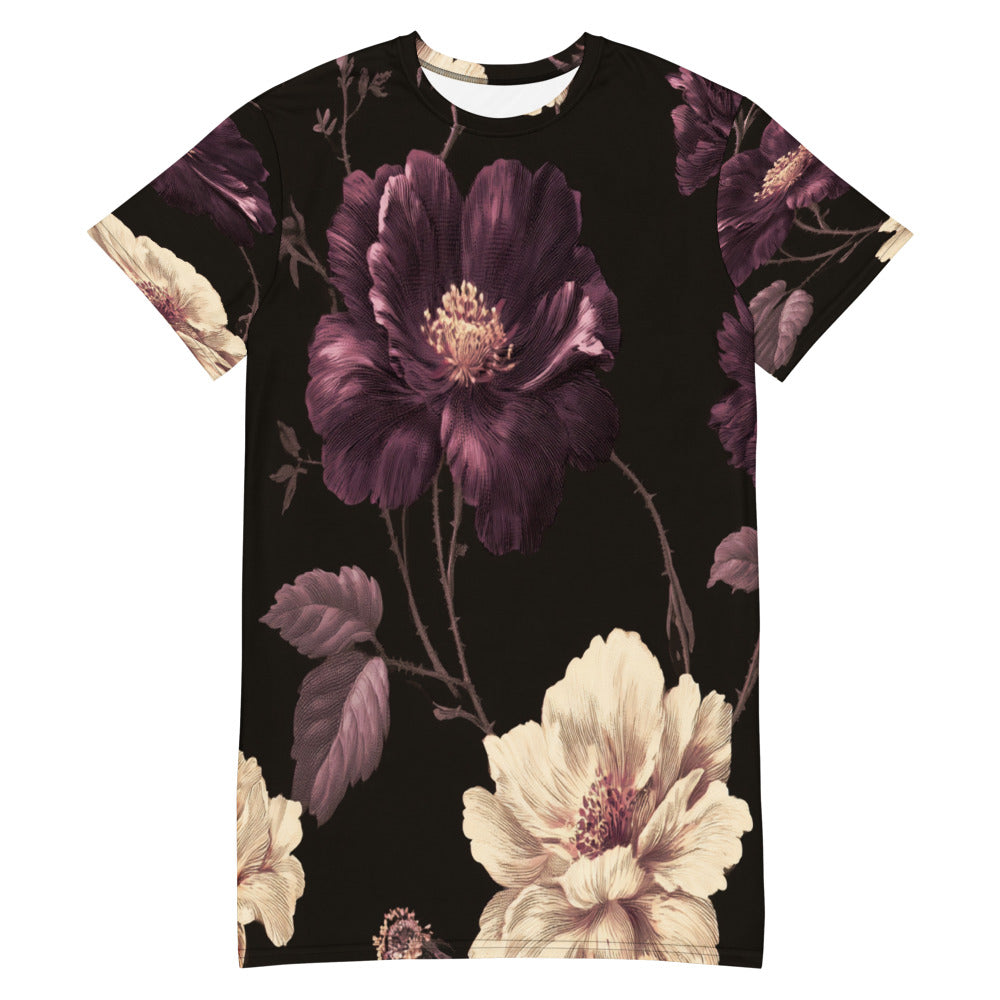 Night Bloom Floral T-Shirt Dress