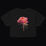Glitch Rose Cropped Tee