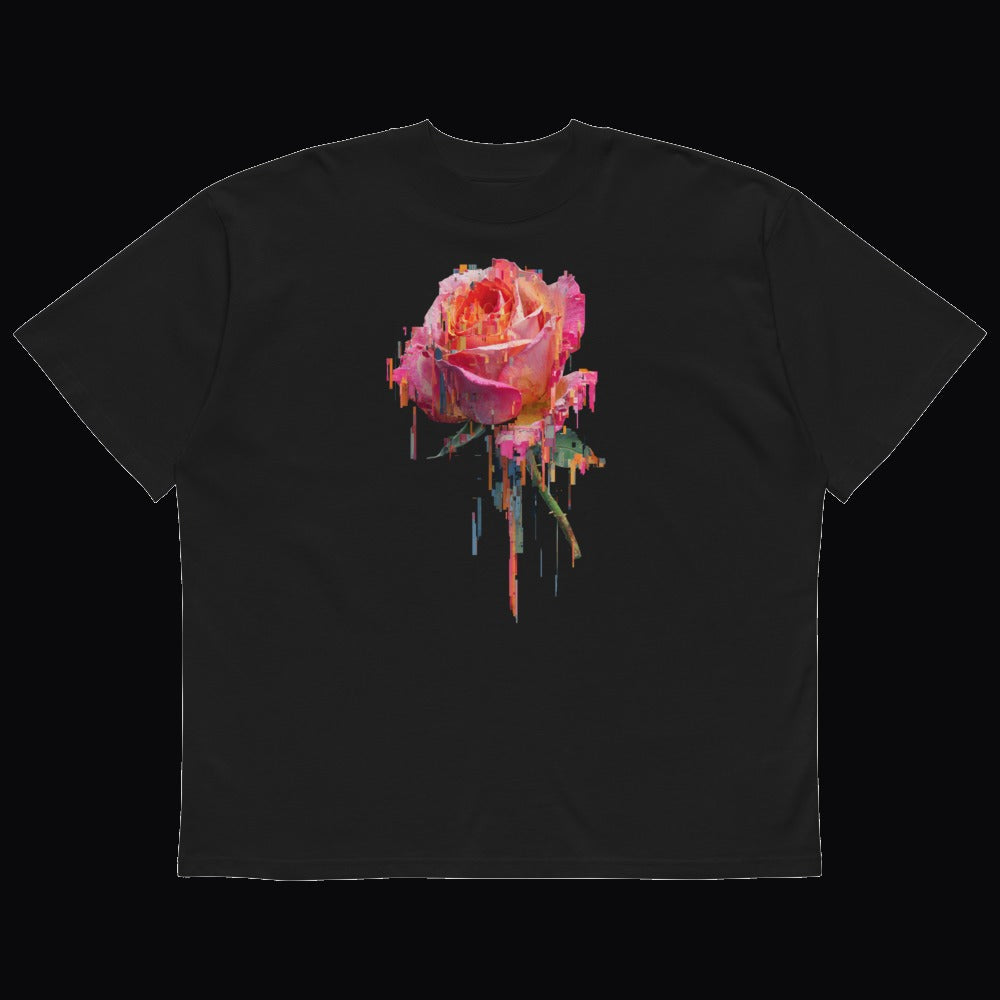 Glitch Rose Oversized Tee