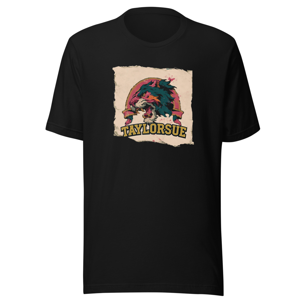 Tiger Arch graphic tee, black Bella + Canvas 3001, front print