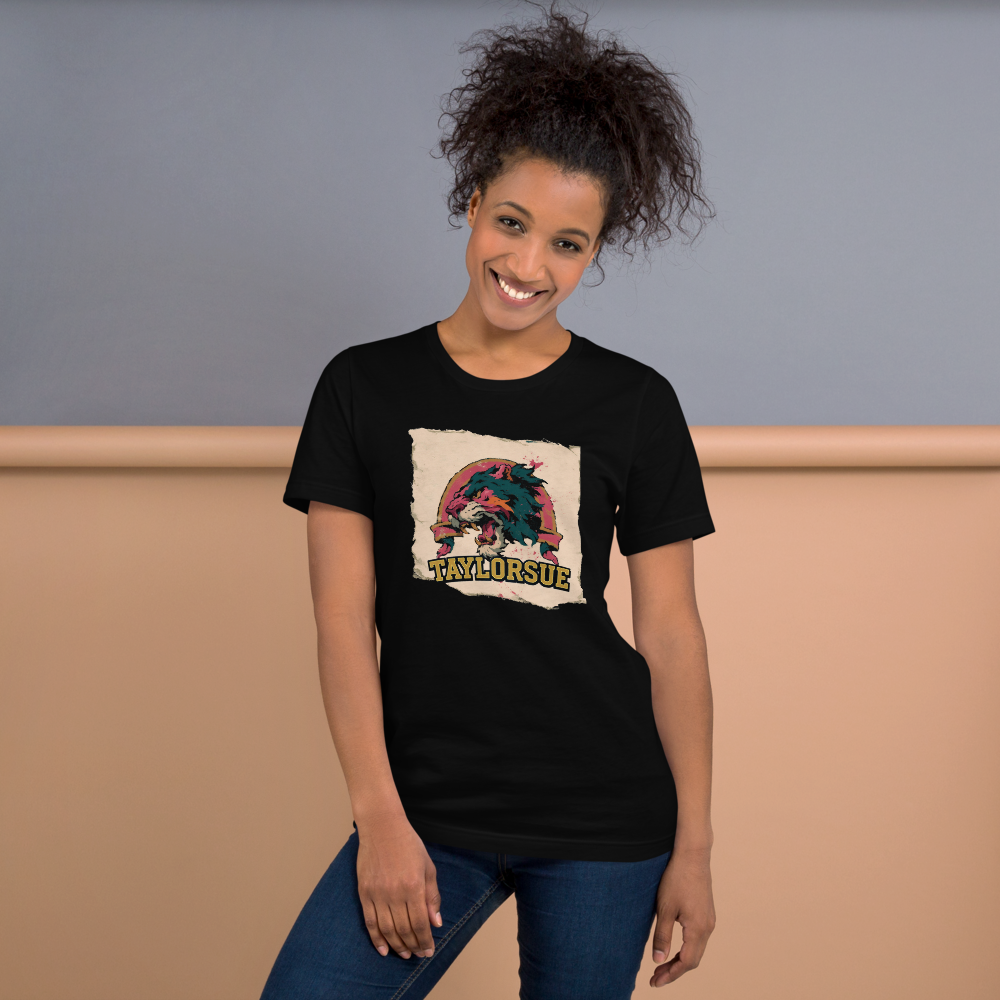 Tiger Arch graphic tee, black Bella + Canvas 3001, front print
