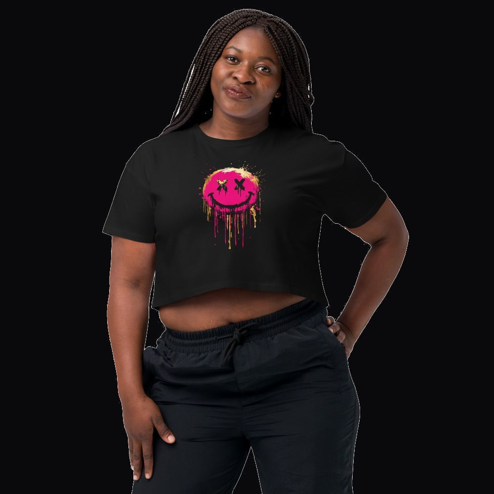 Riot Smiley Cropped Tee