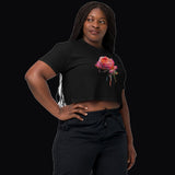 Glitch Rose Cropped Tee