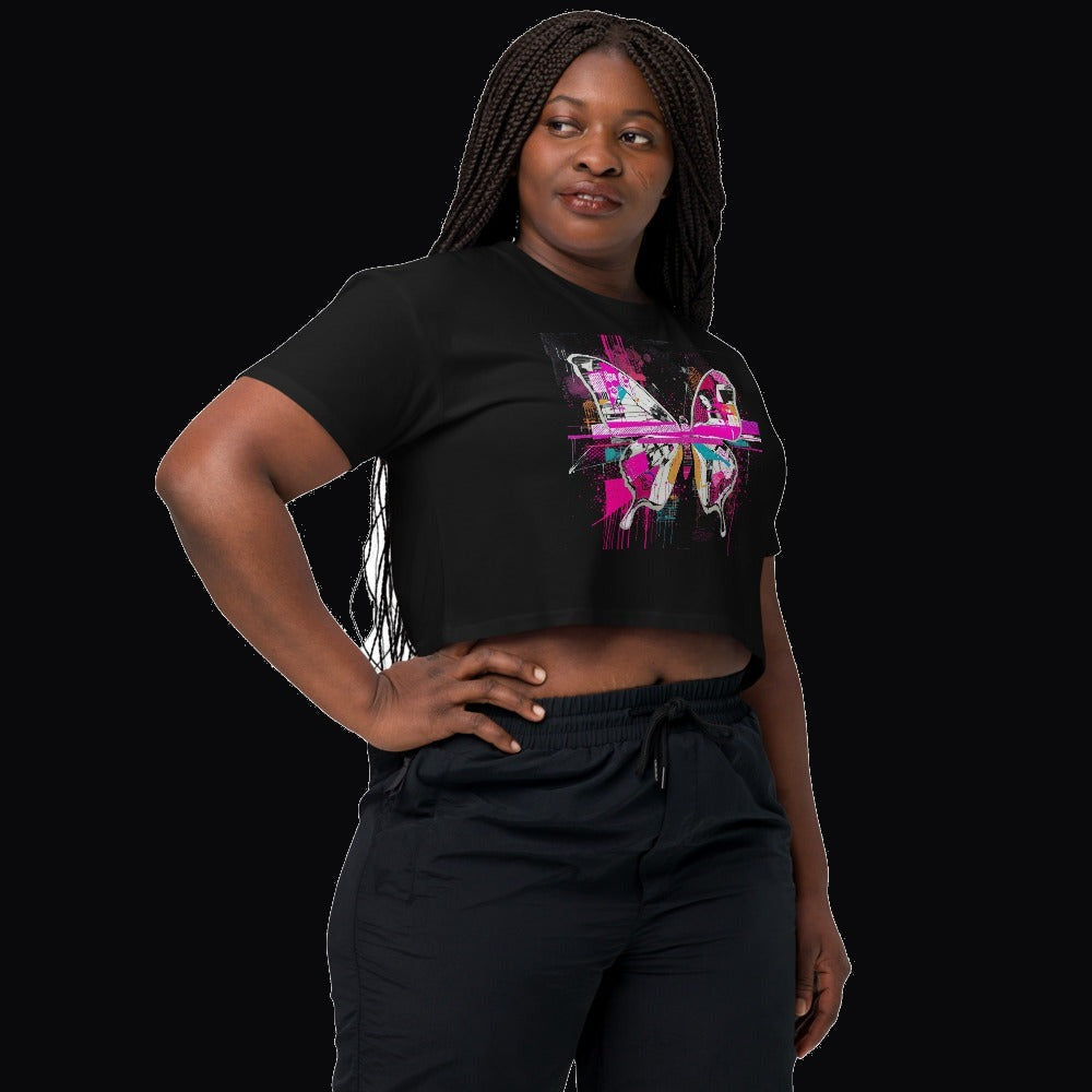 Static Butterfly Cropped Tee